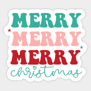 Cute Girly Merry Christmas Sticker